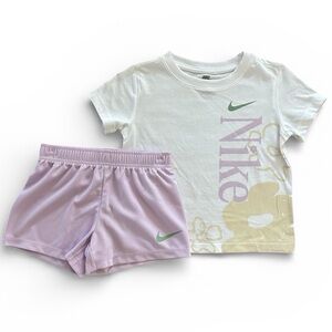 Nike Girls Short Sleeve Floral T-Shirt & Shorts Set Size 5 NEW with Tags